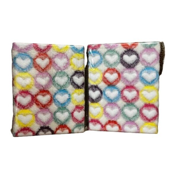 Bundle of 2 Fuzzy Hearts Notepads 80 Pages Multi Color Fuzzy - Picture 1 of 11